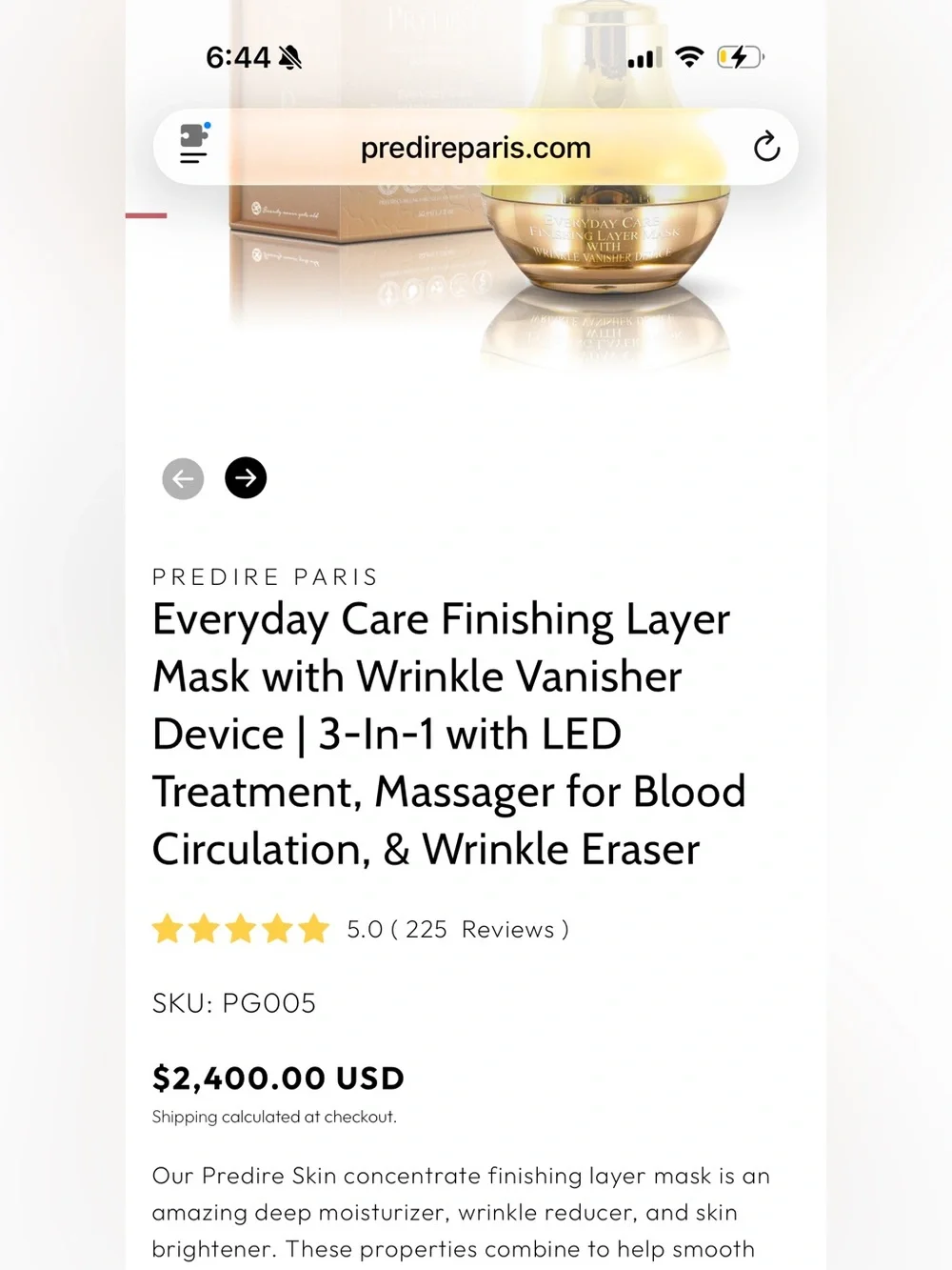 PRÉDIRÉ PARIS - Hydration layer mask wth Wrinkle Vanisher Devise